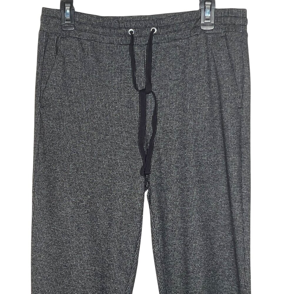Loft M Gray Textured Pant Drawstring Waist Lightweight Comfortable Casual Office